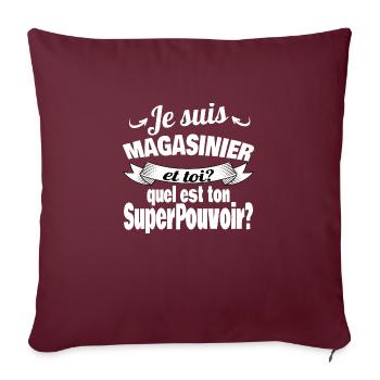je suis magasinier - Housse de coussin décorative 45 x 45 cm - bordeaux - Devant