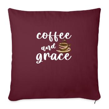 Coffee And Grace white - Sofa pillowcase 17,3'' x 17,3'' (45 x 45 cm) - burgundy - Front