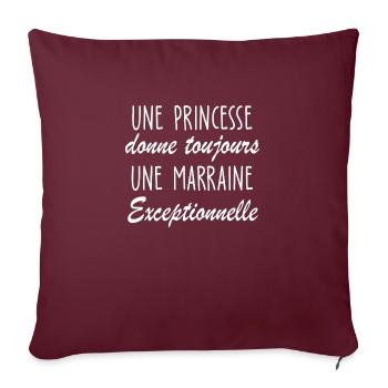 princesse - marraine exceptionnelle - Housse de coussin décorative 45 x 45 cm - bordeaux - Devant