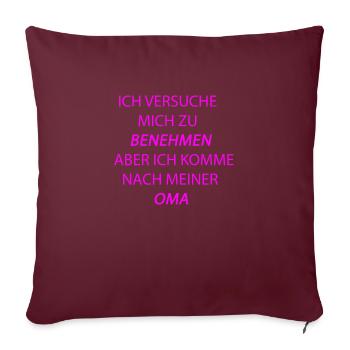 benehmen oma pink - Sofakissenbezug 45 x 45 cm - Burgunderrot - Vorne