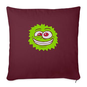 Visage fou de monstre poilu - Housse de coussin décorative 45 x 45 cm - bordeaux - Devant