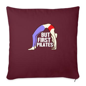 Mais d’abord Pilates Fitness Exercice - Housse de coussin décorative 45 x 45 cm - bordeaux - Devant