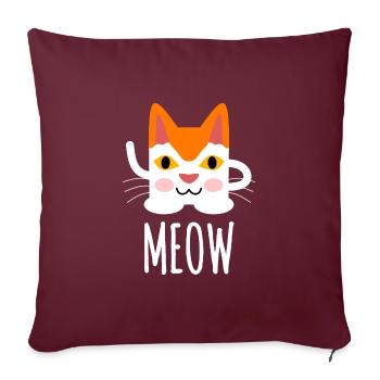 Niedliche Katze Miau Illustration - Sofakissenbezug 45 x 45 cm - Burgunderrot - Vorne