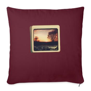 Horizon nostalgique - Housse de coussin décorative 45 x 45 cm - bordeaux - Devant