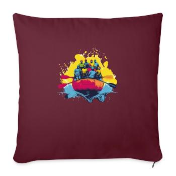 Rafting en groupe - Housse de coussin décorative 45 x 45 cm - bordeaux - Devant