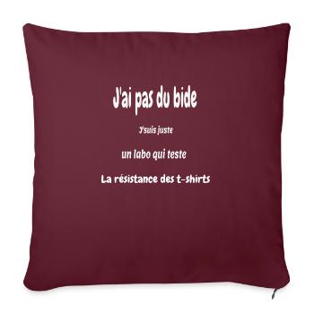 j'ai pas un gros bide j'suis un labo qui teste - Housse de coussin décorative 45 x 45 cm - bordeaux - Devant