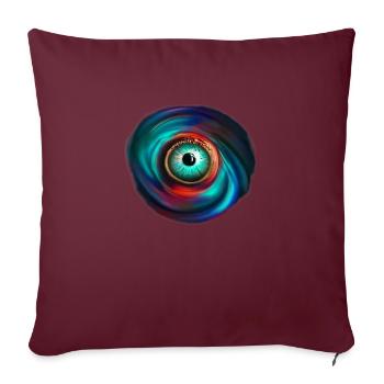 Oeil dans la Spirale Infernale - Housse de coussin décorative 45 x 45 cm - bordeaux - Devant