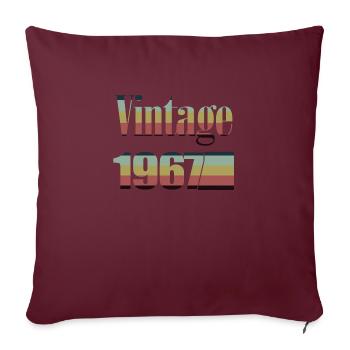 1967 anniversaire 1967 né en 1967 anniversaire - Housse de coussin décorative 45 x 45 cm - bordeaux - Devant