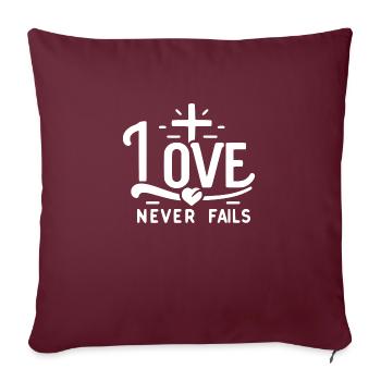 Love Never Fails - Sofa pillowcase 17,3'' x 17,3'' (45 x 45 cm) - burgundy - Front