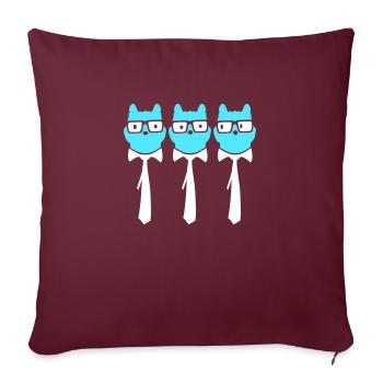 3 lunettes intelligentes nerd chat à monture de corne Geek Tie Team - Housse de coussin décorative 45 x 45 cm - bordeaux - Devant