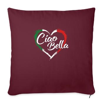 ITALIEN - Housse de coussin décorative 45 x 45 cm - bordeaux - Devant