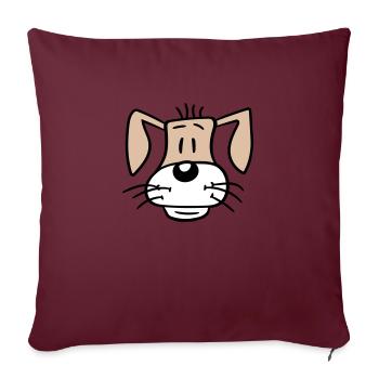 Visage de chien Petit chiot heureux Animal de compagnie - Housse de coussin décorative 45 x 45 cm - bordeaux - Devant