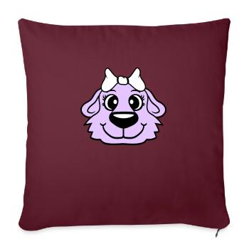 Dog Face Girl Cute Bow Female Woman - Sofa pillowcase 17,3'' x 17,3'' (45 x 45 cm) - burgundy - Front