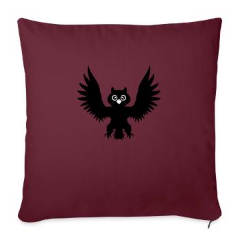 Owl Bird Eagle Owl Night Bird Raven Black Flying Cool - Sofa pillowcase 17,3'' x 17,3'' (45 x 45 cm) - burgundy - Front