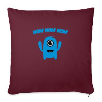 Nom Nom Nom Monstre - Housse de coussin décorative 45 x 45 cm - bordeaux - Devant