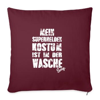 Superheld Kostüm In Der Wäschel Superhelden TShirt - Sofakissenbezug 45 x 45 cm - Burgunderrot - Vorne