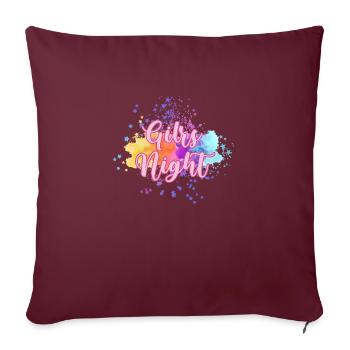 nuit des filles, étoiles, rose, rose, girly, coloré, aquarelle - Housse de coussin décorative 45 x 45 cm - bordeaux - Devant