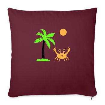 krabbe sonne palme - Sofakissenbezug 45 x 45 cm - Burgunderrot - Vorne