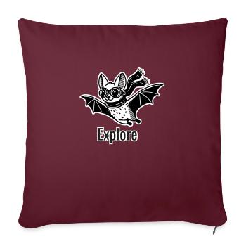 Flying bat with googles and scarf - Explore Design - Sofa pillowcase 17,3'' x 17,3'' (45 x 45 cm) - burgundy - Front