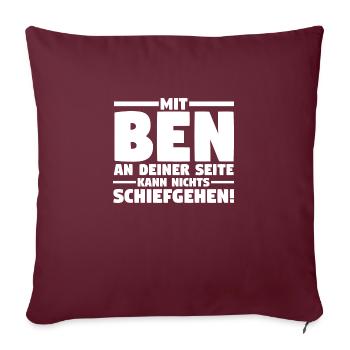 Prénom Ben - Housse de coussin décorative 45 x 45 cm - bordeaux - Devant