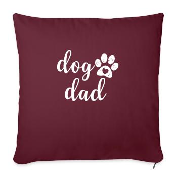 Papa chien - Housse de coussin décorative 45 x 45 cm - bordeaux - Devant
