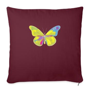 Papillon coloré - Housse de coussin décorative 45 x 45 cm - bordeaux - Devant