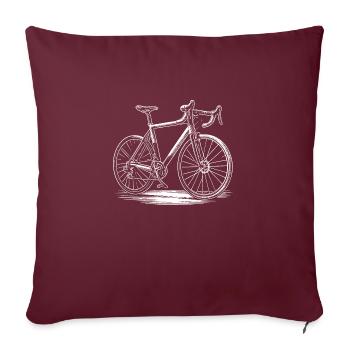 Rennrad minimalistisch - Sofakissenbezug 45 x 45 cm - Burgunderrot - Vorne