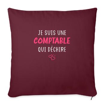 Je suis une comptable qui déchire - Housse de coussin décorative 45 x 45 cm - bordeaux - Devant