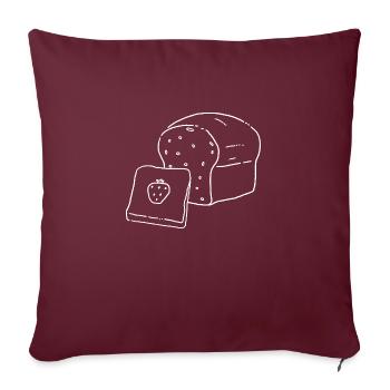 Weißbrot Marmelade SKizze - Sofakissenbezug 45 x 45 cm - Burgunderrot - Vorne