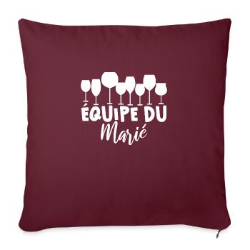 équipe du marié Humour Team EVG du Futur Marié - Housse de coussin décorative 45 x 45 cm - bordeaux - Devant