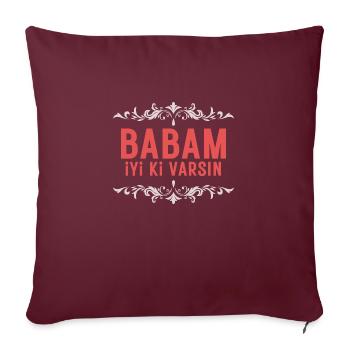 Turkish Hediyelik Dogum Günü Hediyesi Geschenkidee - Sofakissenbezug 45 x 45 cm - Burgunderrot - Vorne
