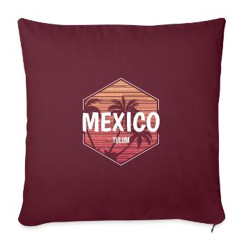 Tulum Mexico Playa Beach Vacances Souvenir - Housse de coussin décorative 45 x 45 cm - bordeaux - Devant