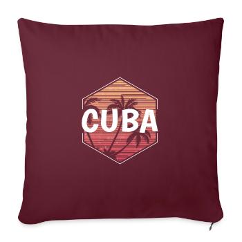 Cuba Beach Vacances Souvenir - Housse de coussin décorative 45 x 45 cm - bordeaux - Devant
