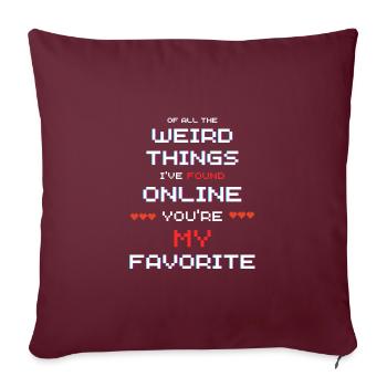 Vêtements de connexion uniques pour les couples en ligne - Housse de coussin décorative 45 x 45 cm - bordeaux - Devant