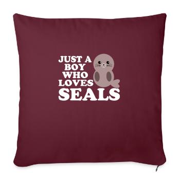 Seal seal boy gift dog seal - Sofa pillowcase 17,3'' x 17,3'' (45 x 45 cm) - burgundy - Front