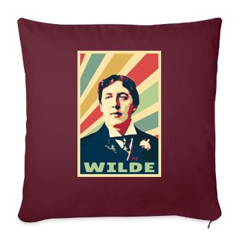 Oscar Wilde Vintage Farben - Sofakissenbezug 45 x 45 cm - Burgunderrot - Vorne