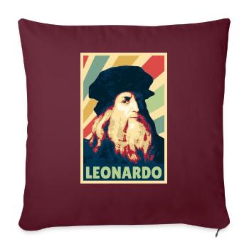 Leonardo da Vinci Colors Vintage - Housse de coussin décorative 45 x 45 cm - bordeaux - Devant