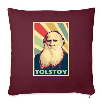 Leo Tolstoy Vintage Colores - Housse de coussin décorative 45 x 45 cm - bordeaux - Devant