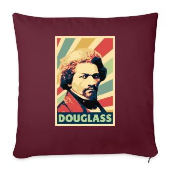 Frederick Douglass Vintage Colors - Housse de coussin décorative 45 x 45 cm - bordeaux - Devant