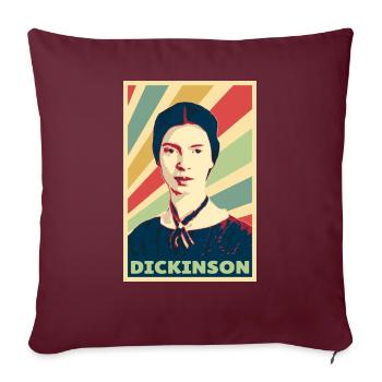 Emily Dickinson Colors Vintage - Housse de coussin décorative 45 x 45 cm - bordeaux - Devant