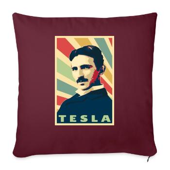 Nikola Tesla - Housse de coussin décorative 45 x 45 cm - bordeaux - Devant