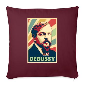 Claude Debussy - Housse de coussin décorative 45 x 45 cm - bordeaux - Devant