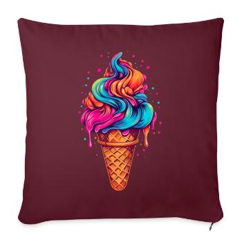 Retro Eiscream Eis Waffeleis für eine Eis - Sofakissenbezug 45 x 45 cm - Burgunderrot - Vorne