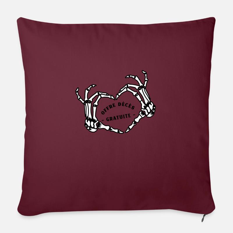 OFFRE DÉCÈS GRATUITE ! - Housse de coussin décorative 45 x 45 cm - bordeaux