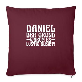 Vorname Daniel - Sofakissenbezug 45 x 45 cm - Burgunderrot - Vorne