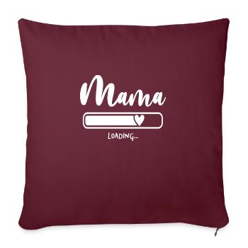 Mama lädt Mama Mama - Sofakissenbezug 45 x 45 cm - Burgunderrot - Vorne