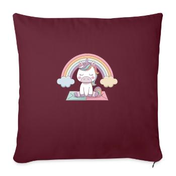 licorne de yoga - Housse de coussin décorative 45 x 45 cm - bordeaux - Devant