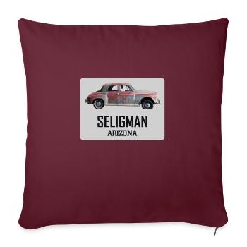 Voiture ancienne, Seligman, Arizona, road 66 USA - Housse de coussin décorative 45 x 45 cm - bordeaux - Devant