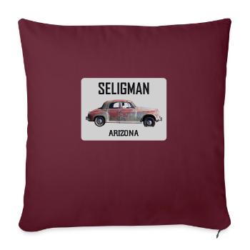 Voiture ancienne, Seligman, Arizona, road 66 USA - Housse de coussin décorative 45 x 45 cm - bordeaux - Devant