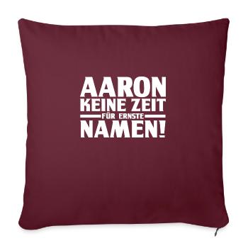 Vorname Aaron - Sofakissenbezug 45 x 45 cm - Burgunderrot - Vorne